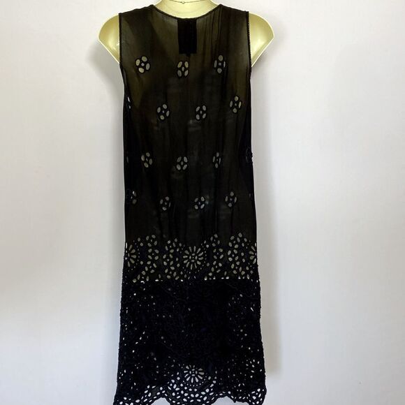 Johnny Was Dress Black Eyelet Free Fitting MIDI Nwot Size Small - Picture 6 of 7